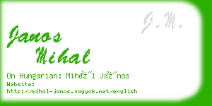 janos mihal business card